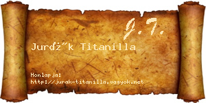 Jurák Titanilla névjegykártya